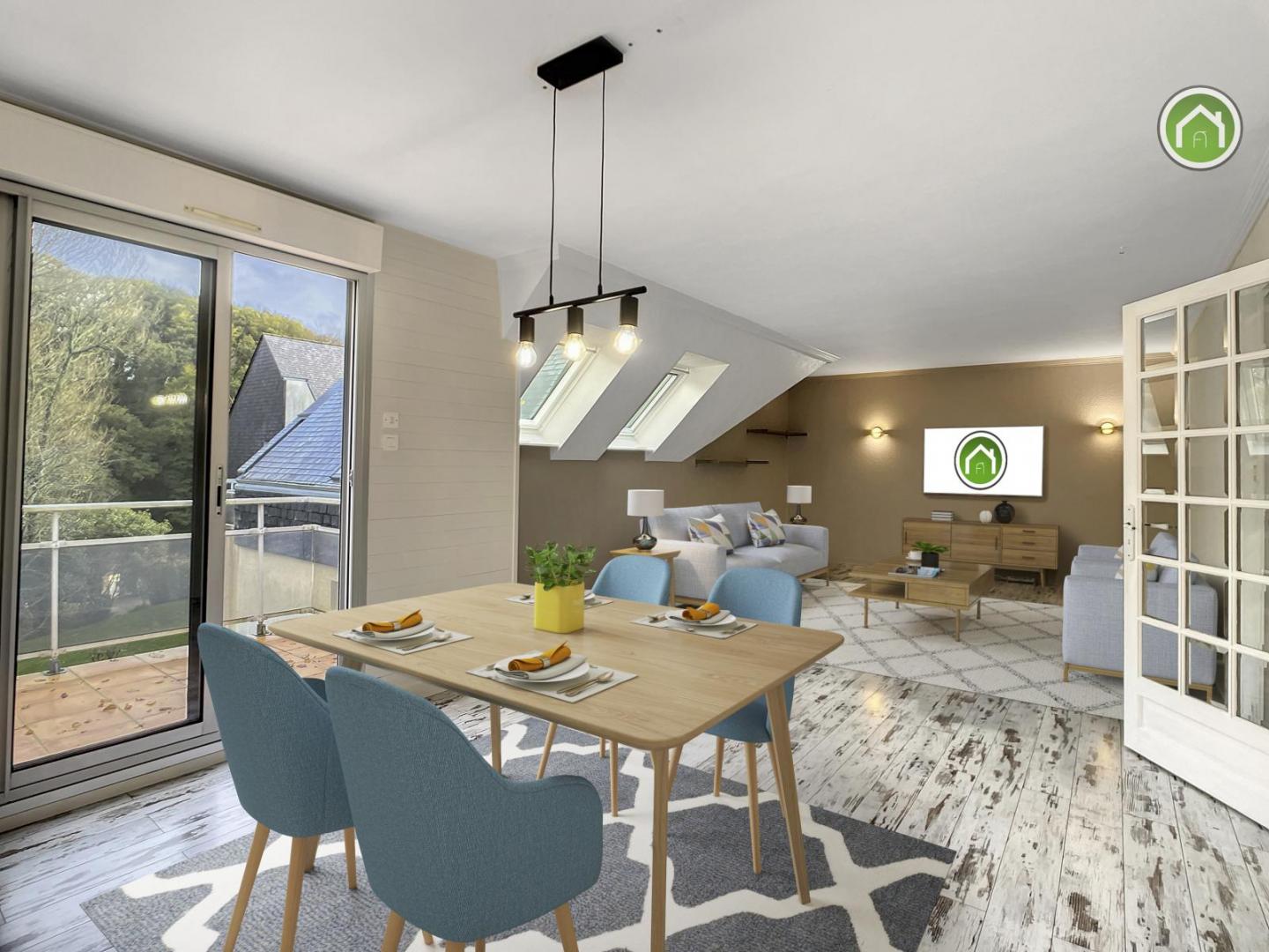 STANGALAR : en dernier étage, très bel appartement de 90m²  avec terrasse, vue verdoyante, garage et place de parking privative 