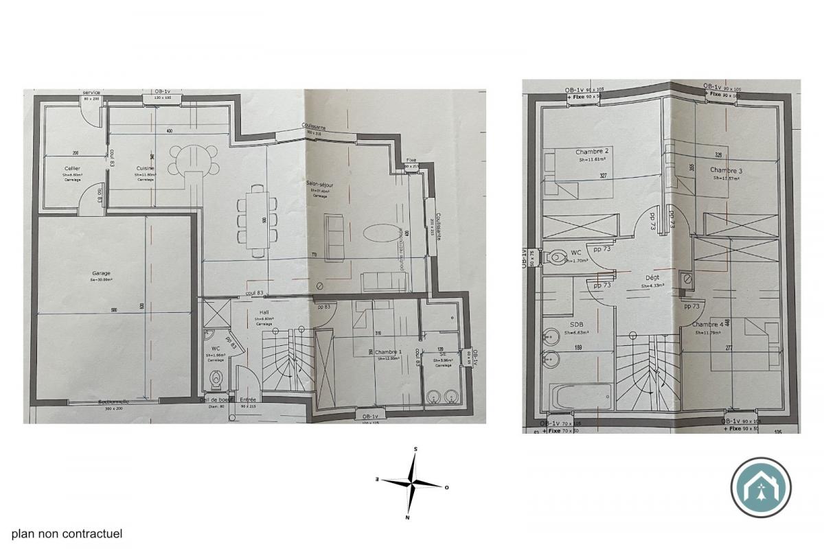 LE RELECQ-KERHUON: BELLE MAISON COMTEMPORAINE DE130m², 4 CHAMBRES