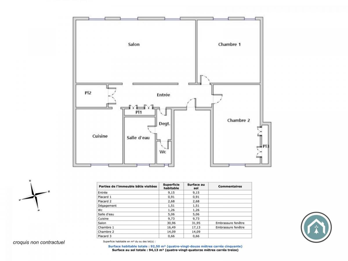 HYPER CENTRE BREST : À LOUER AGRÉABLE APPARTEMENT T3 DE 92,5 M²